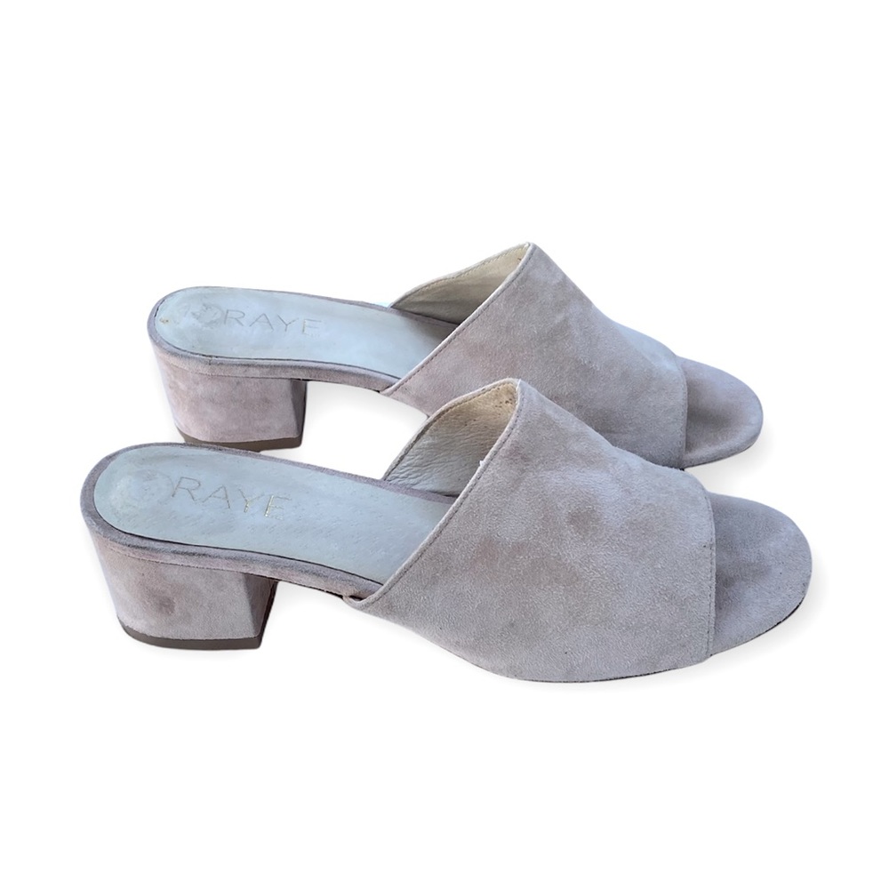 Raye Nude/Blush Heeled Peep Toe Mules Size 5.5